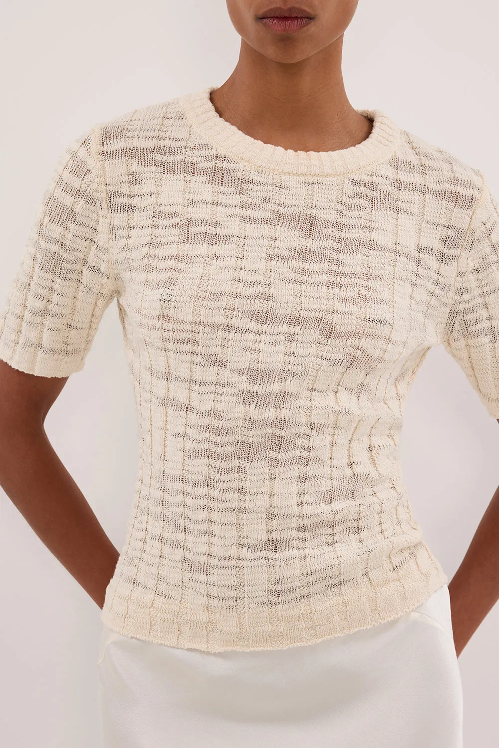 CIA NATURAL CAP SLEEVE KNIT TEE sold by Dissh product image thumbnail 5