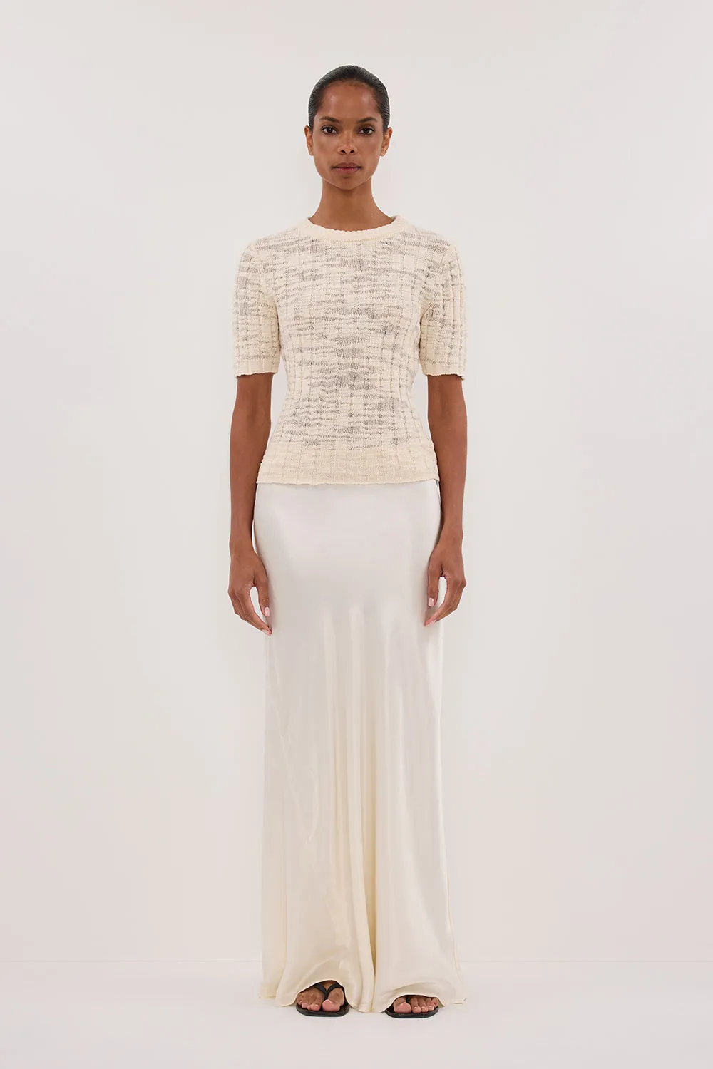 CIA NATURAL CAP SLEEVE KNIT TEE sold by Dissh