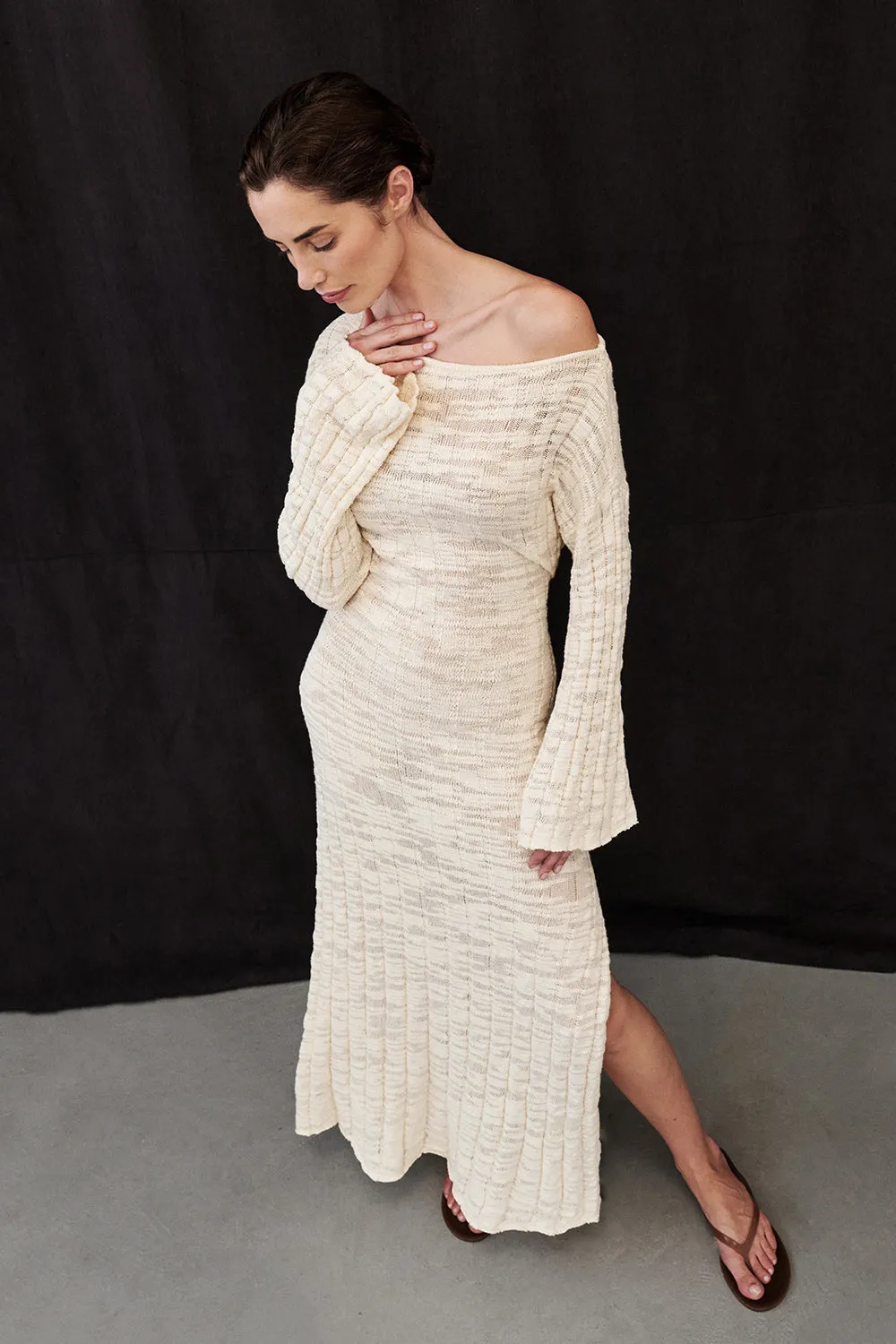 CIA NATURAL LONG SLEEVE MAXI DRESS sold by Dissh