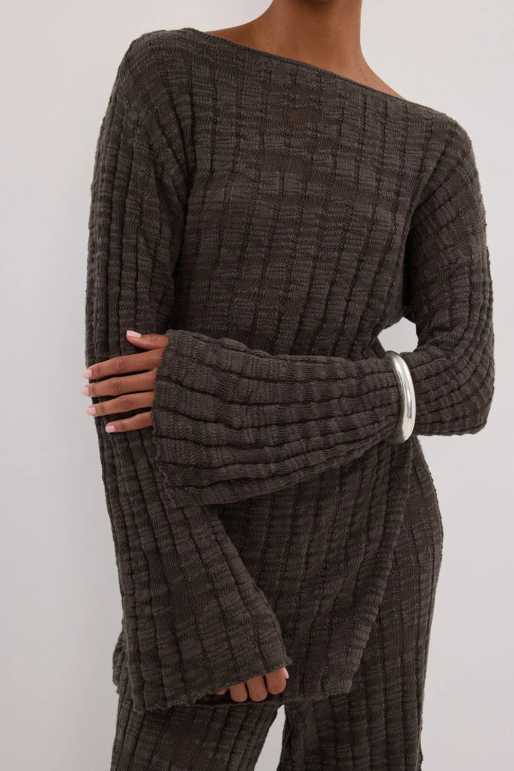 CIA PETROL LONG SLEEVE KNIT TOP sold by Dissh product image thumbnail 5