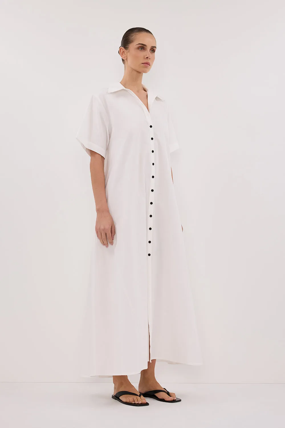 VIOLET WHITE SHIRT MIDI DRESS sold by Dissh product image thumbnail 3