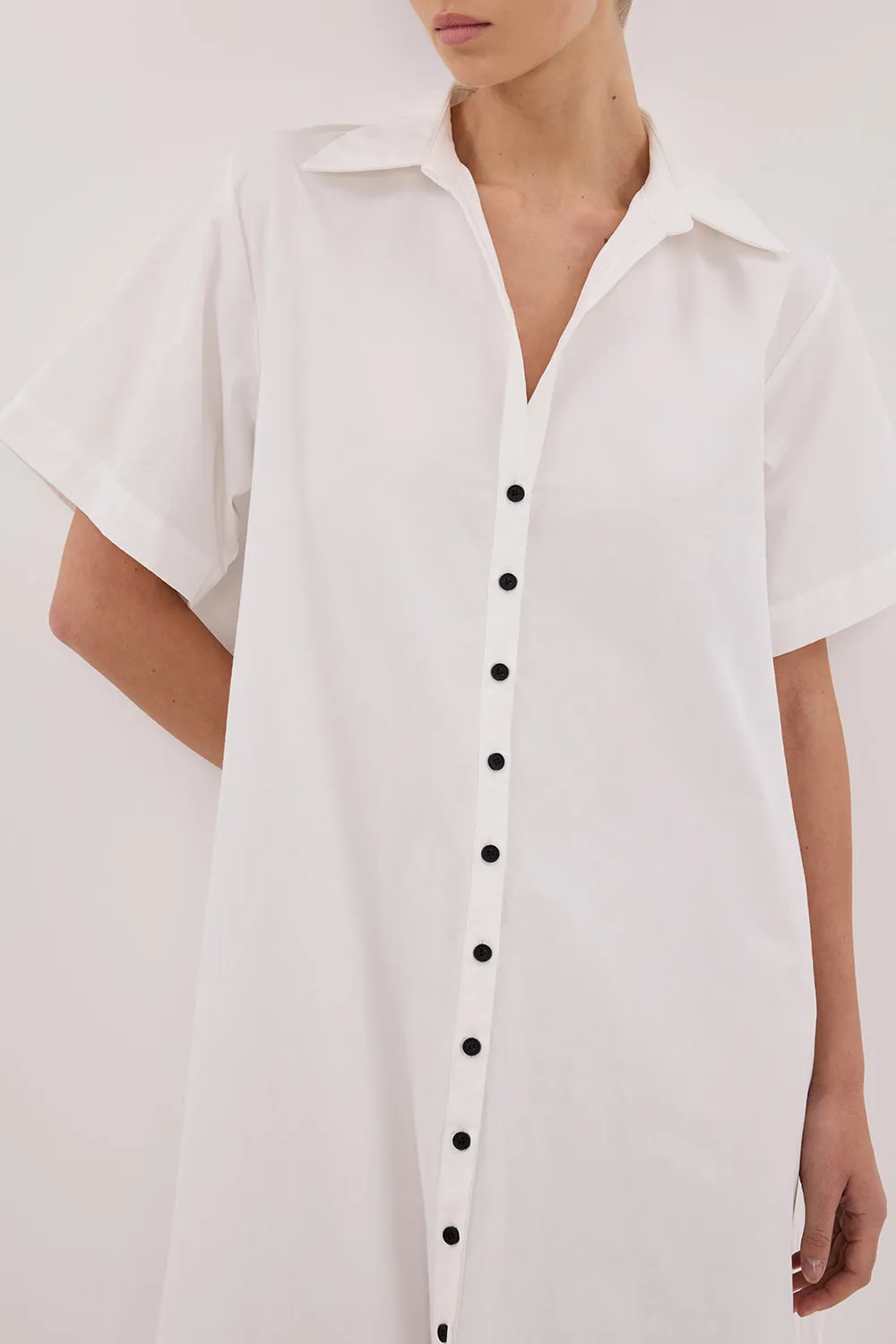 VIOLET WHITE SHIRT MIDI DRESS sold by Dissh product image thumbnail 5