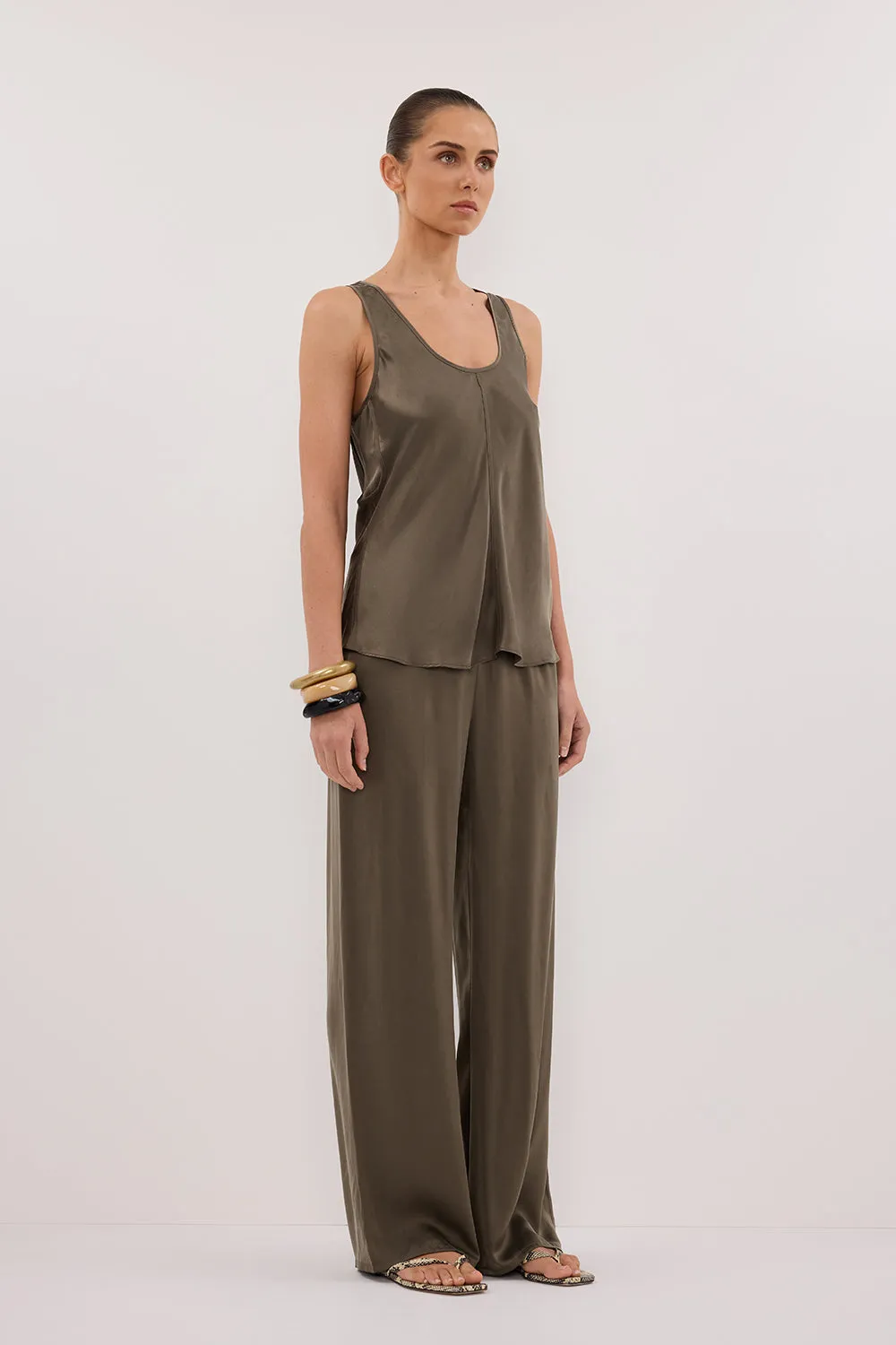 COLETTE OLIVE SILK CAMI TOP sold by Dissh product image thumbnail 3