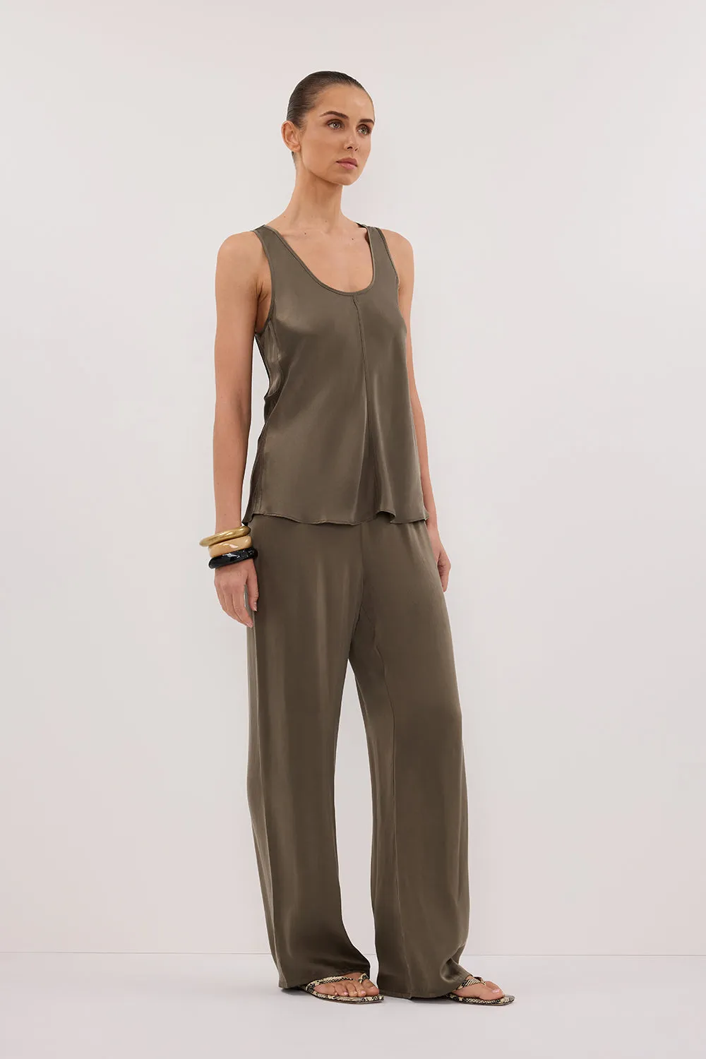 PERCY OLIVE SILK PANT sold by Dissh product image thumbnail 3