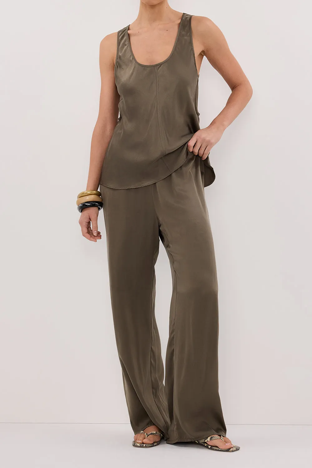 PERCY OLIVE SILK PANT sold by Dissh product image thumbnail 2