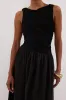 ALEXANDRA BLACK HYBRID MIDI DRESS sold by Dissh
