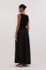 ALEXANDRA BLACK HYBRID MIDI DRESS sold by Dissh