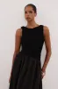 ALEXANDRA BLACK HYBRID MIDI DRESS sold by Dissh