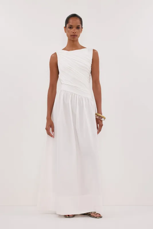 ALEXANDRA WHITE HYBRID MIDI DRESS sold by Dissh