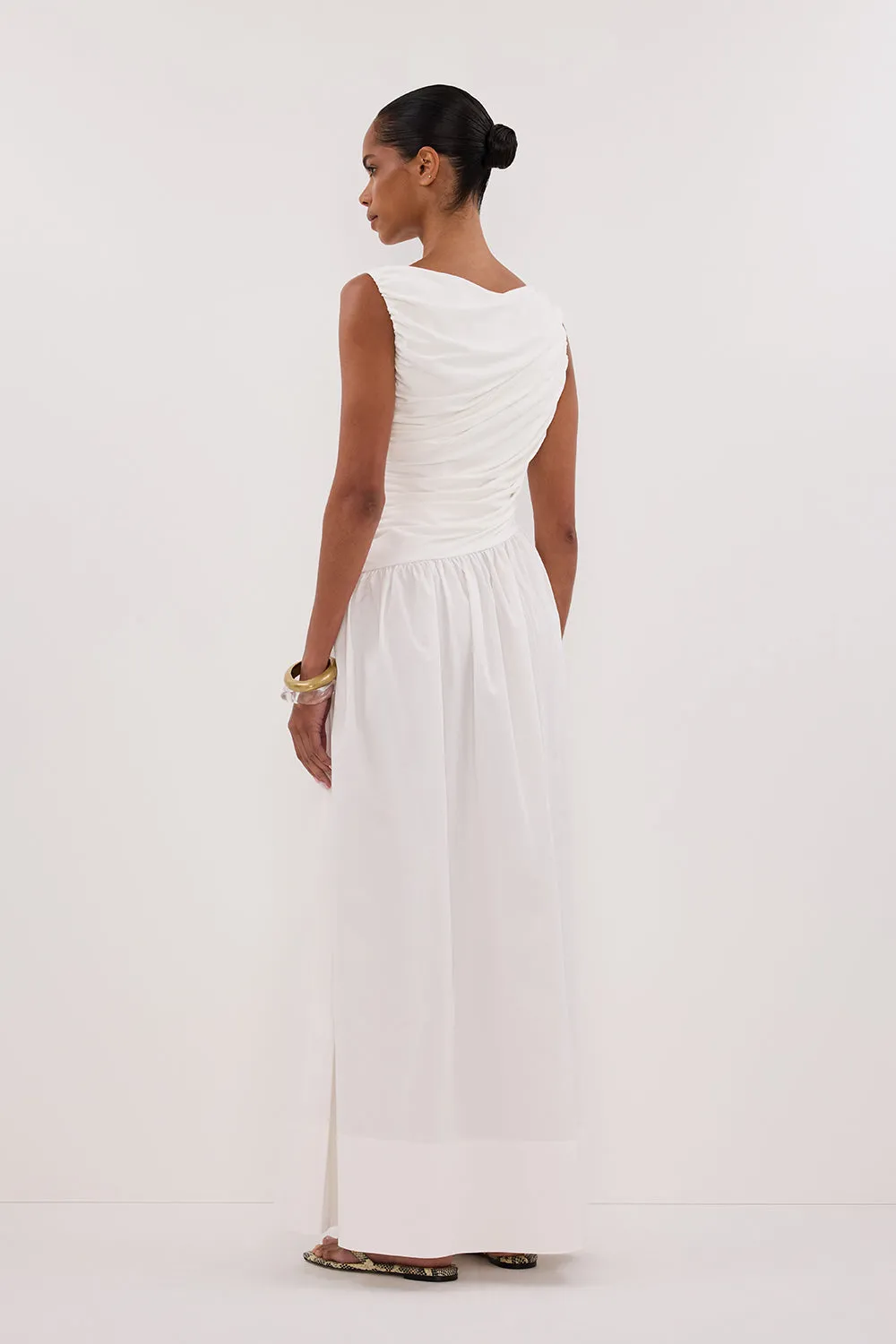 ALEXANDRA WHITE HYBRID MIDI DRESS sold by Dissh product image thumbnail 4