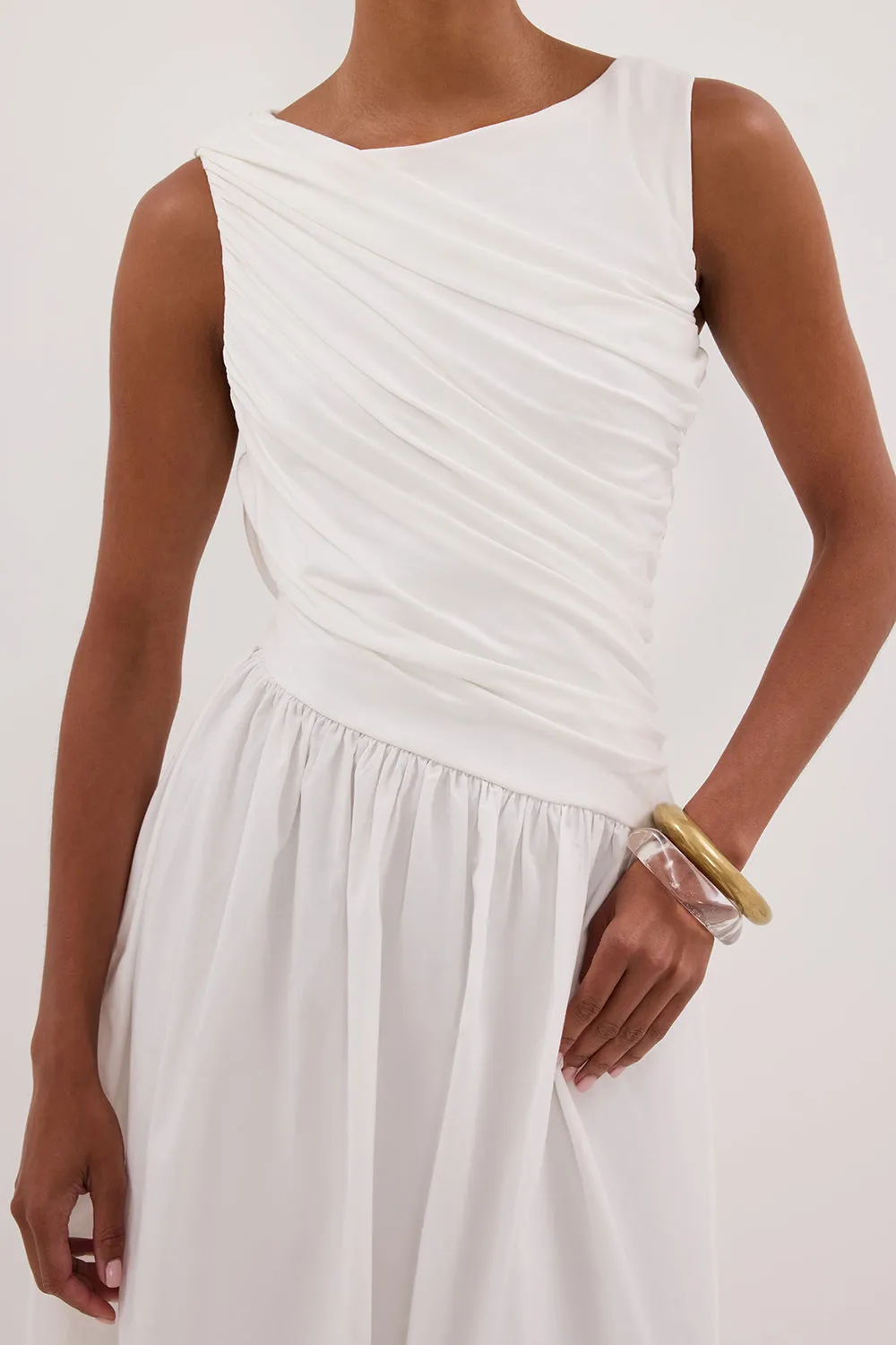 ALEXANDRA WHITE HYBRID MIDI DRESS sold by Dissh product image thumbnail 5