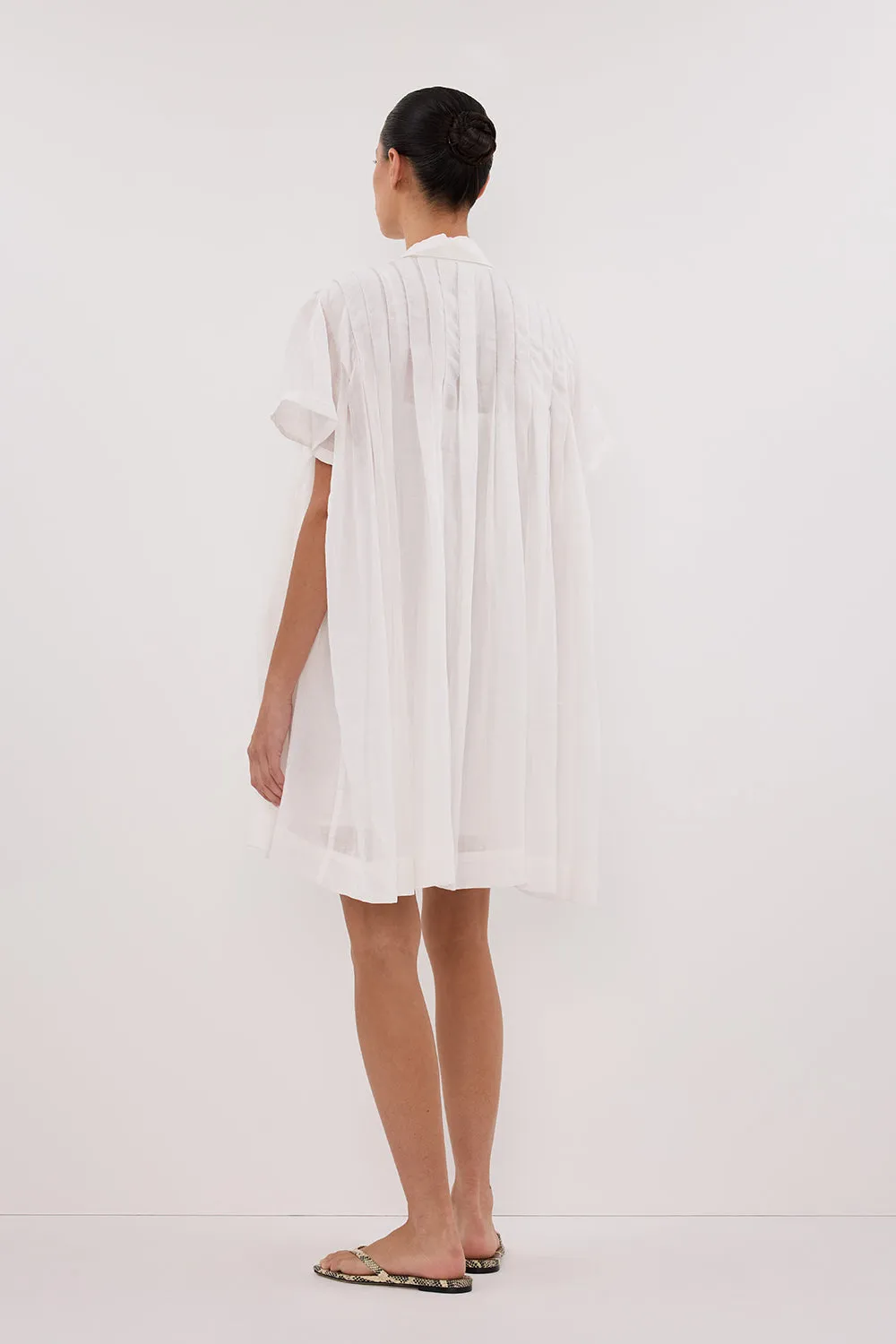 CARMEL WHITE RAMIE MINI DRESS sold by Dissh product image thumbnail 4