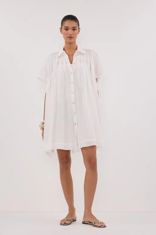 CARMEL WHITE RAMIE MINI DRESS sold by Dissh