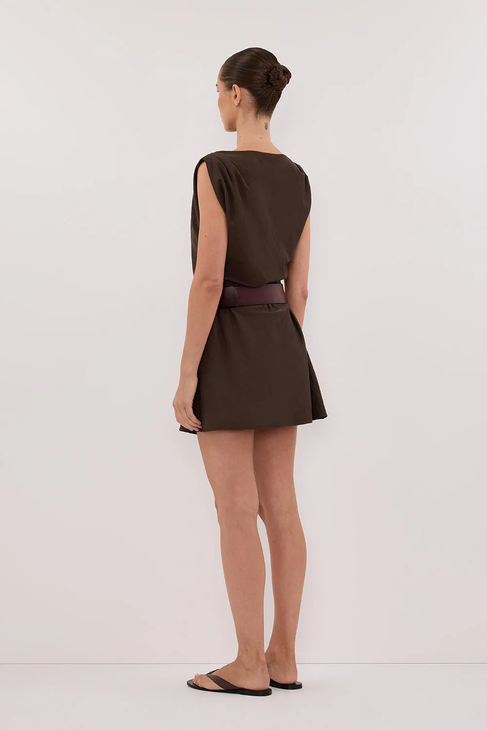 MARMO CHOCOLATE DRAPED MINI DRESS sold by Dissh product image thumbnail 5
