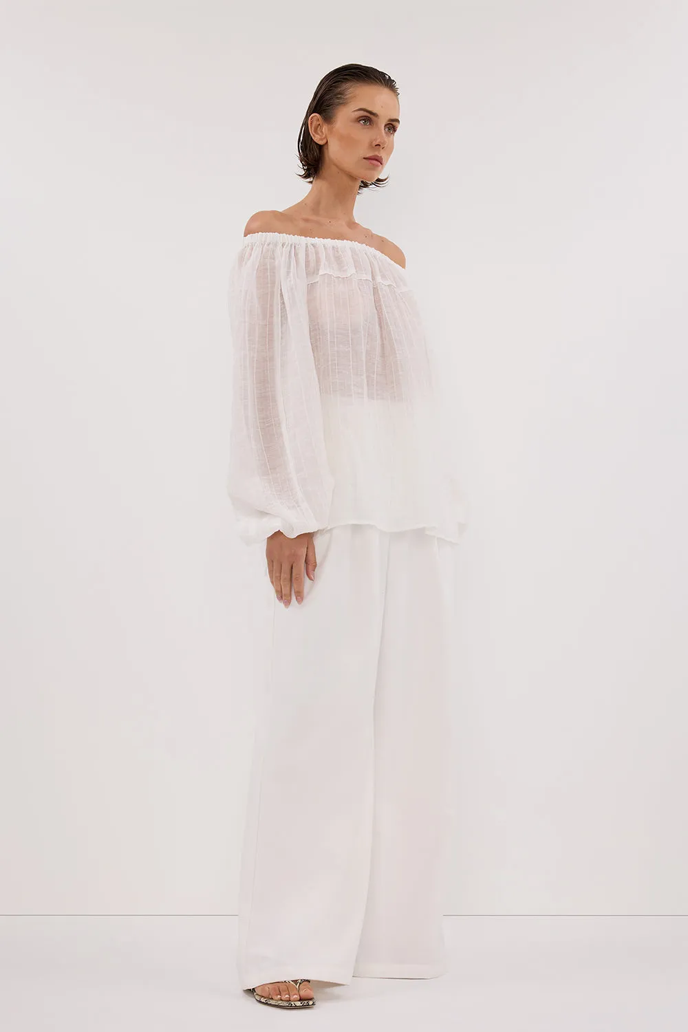 TAHITI WHITE LONG SLEEVE TOP sold by Dissh product image thumbnail 3