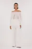TAHITI WHITE LONG SLEEVE TOP sold by Dissh
