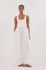 APRIL WHITE HYBRID KNIT MIDI DRESS sold by Dissh