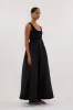 APRIL BLACK HYBIRD KNIT MIDI DRESS sold by Dissh