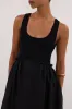 APRIL BLACK HYBIRD KNIT MIDI DRESS sold by Dissh