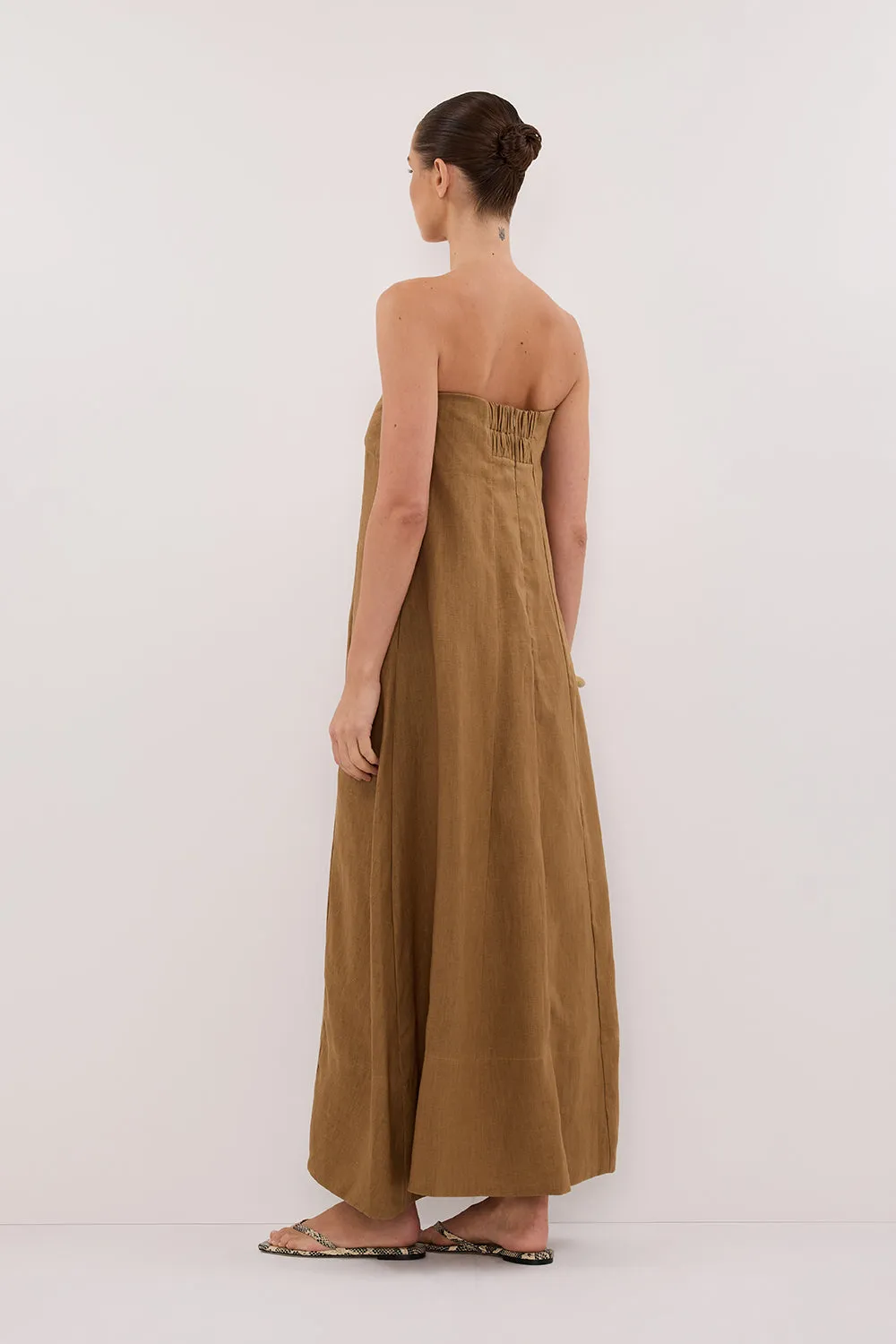 KINSLEY FERN LINEN STRAPLESS MIDI DRESS sold by Dissh product image thumbnail 4