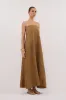 KINSLEY FERN LINEN STRAPLESS MIDI DRESS sold by Dissh
