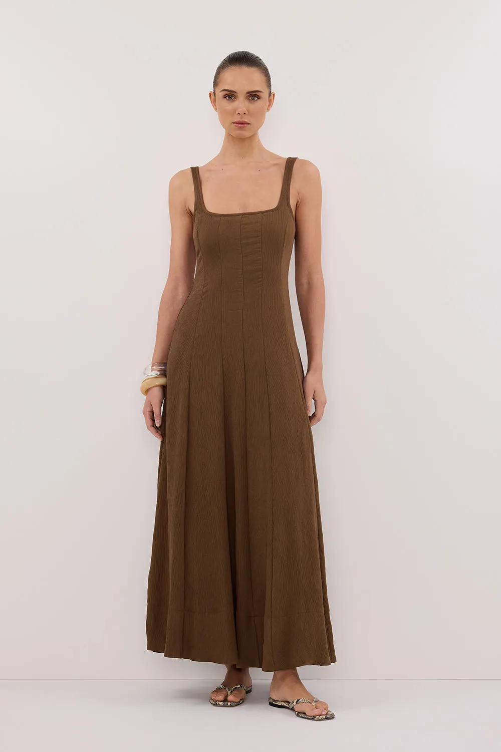 CANNE CHOCOLATE MIDI DRESS sold by Dissh