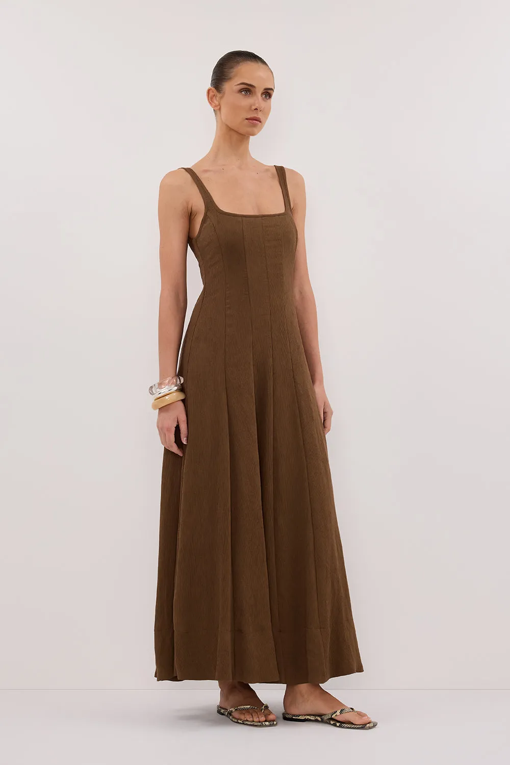 CANNE CHOCOLATE MIDI DRESS sold by Dissh product image thumbnail 3