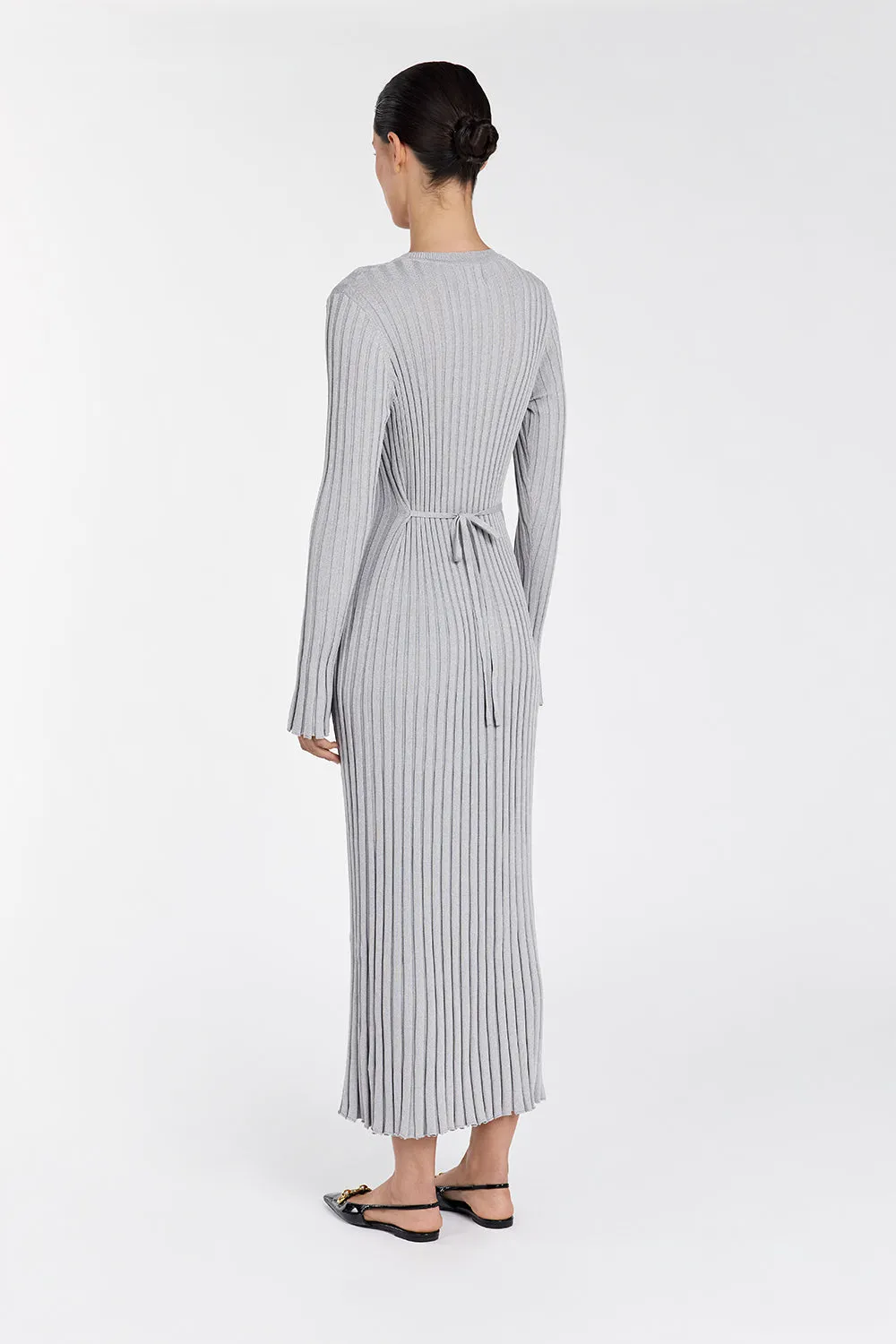 ADA SILVER LONG SLEEVE MIDI DRESS sold by Dissh product image thumbnail 5