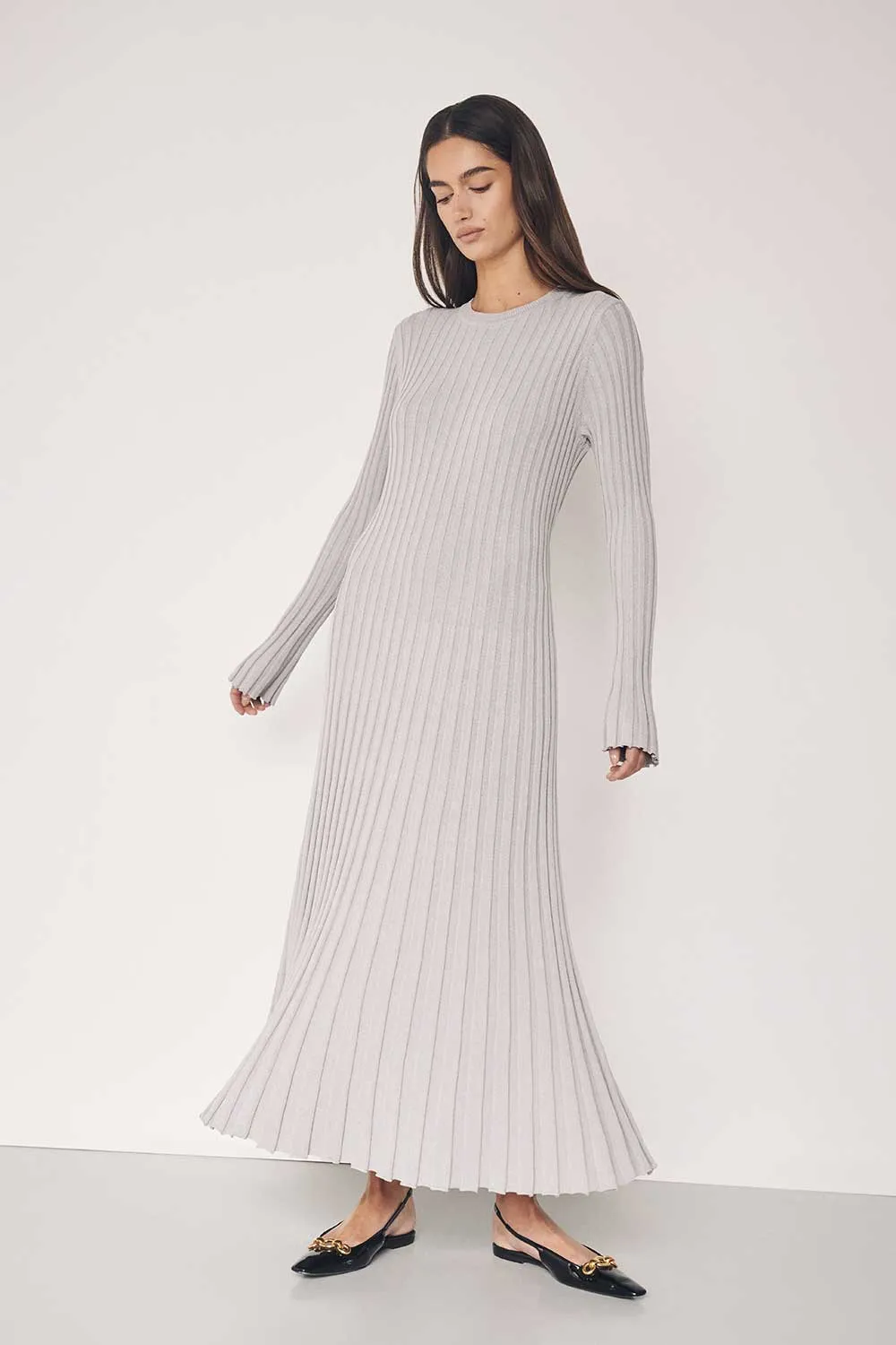 ADA SILVER LONG SLEEVE MIDI DRESS sold by Dissh product image thumbnail 3