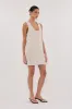LOTUS NATURAL LINEN MINI DRESS sold by Dissh