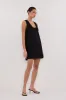 LOTUS BLACK LINEN MINI DRESS sold by Dissh