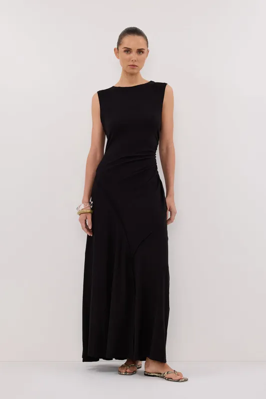 HADLEY BLACK SLEEVELESS KNIT MAXI DRESS sold by Dissh