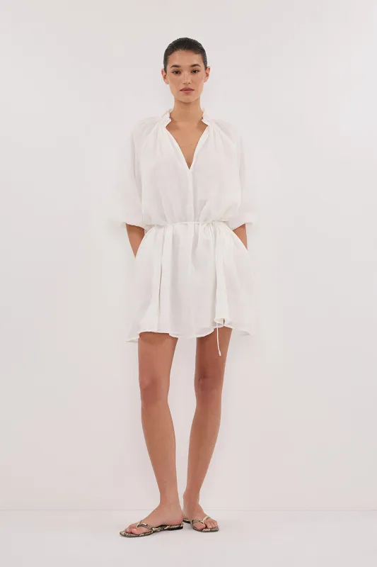 ELLIE WHITE RAMIE SMOCK DRESS sold by Dissh