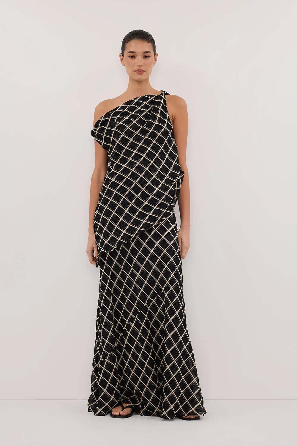 ARLINGTON BLACK MIDI SKIRT sold by Dissh