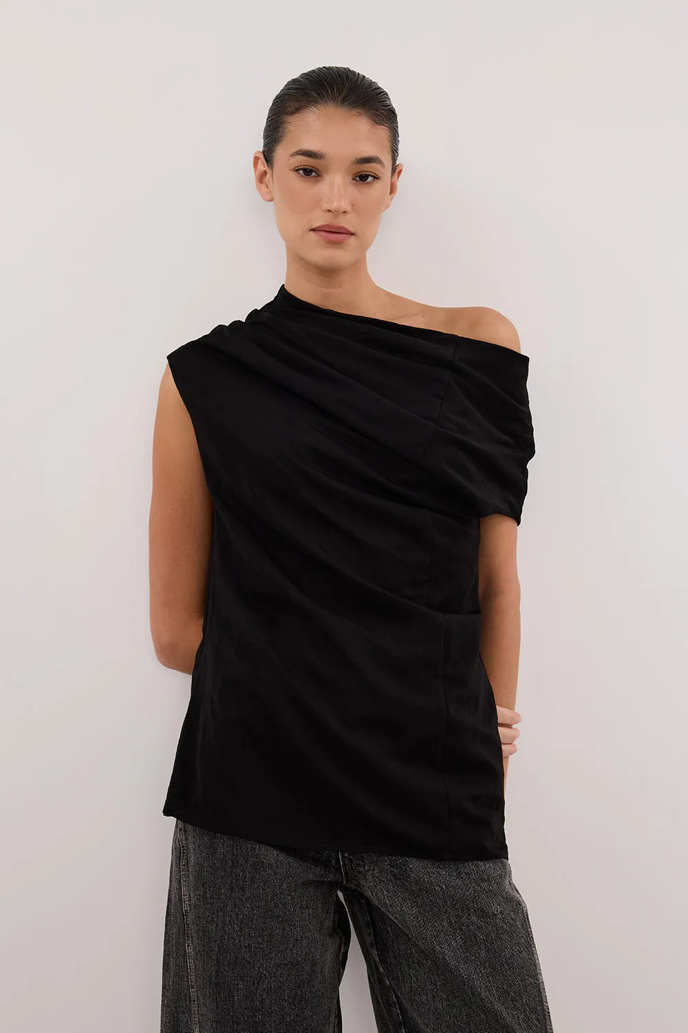 ANDY BLACK ASYM DRAPED TOP sold by Dissh product image thumbnail 2