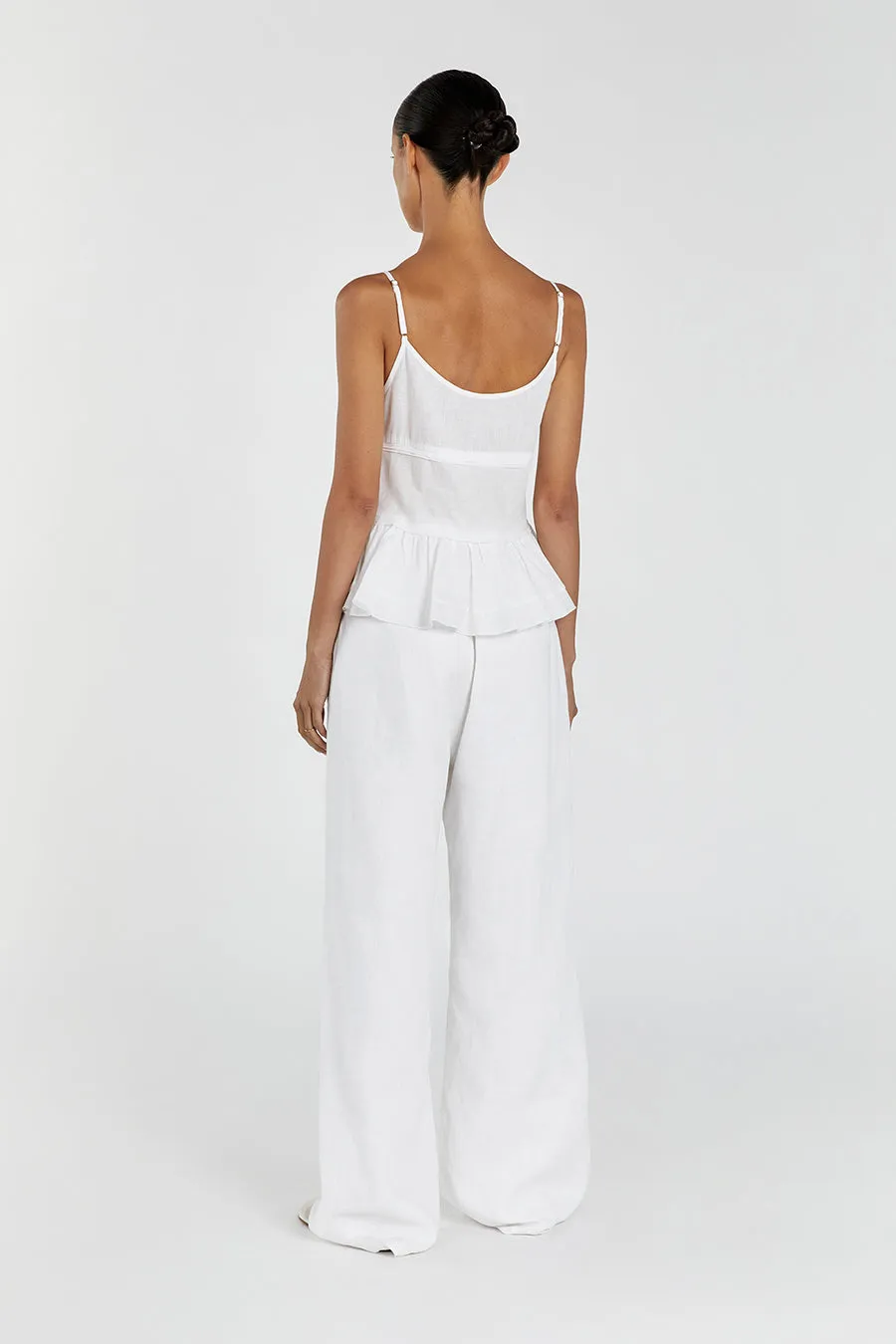 MIMI WHITE LINEN TIE FRONT TOP sold by Dissh product image thumbnail 4