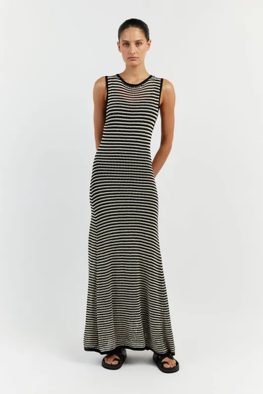 NATE BLACK SLEEVELESS MAXI DRESS sold by Dissh