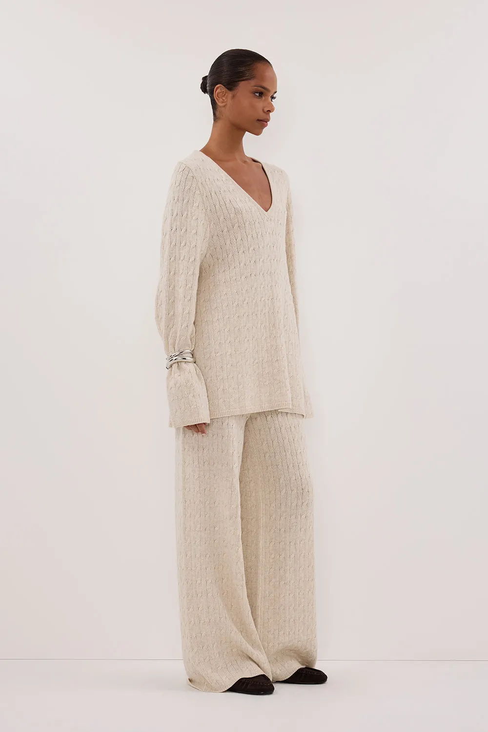 MAREN CHALK CABLE KNIT JUMPER sold by Dissh product image thumbnail 4