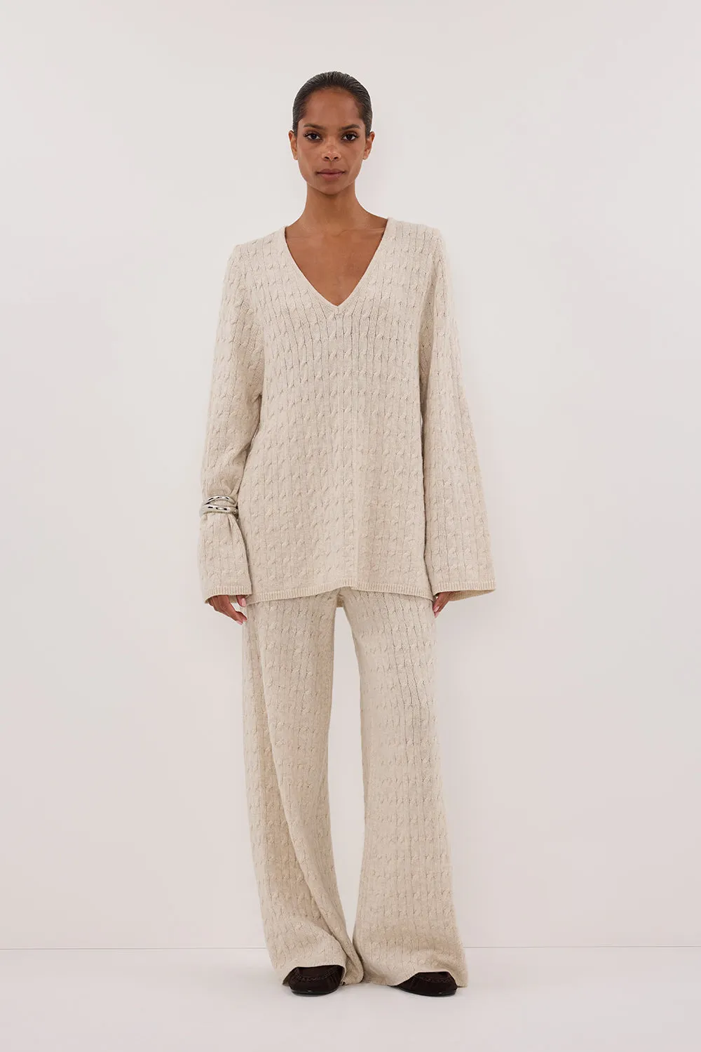 MAREN CHALK CABLE KNIT JUMPER sold by Dissh product image thumbnail 2
