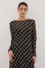 ARLINGTON BLACK LONG SLEEVE MIDI DRESS sold by Dissh