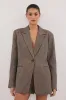 FRANKIE CHOC OVERSIZED TWEED BOYFRIEND BLAZER sold by Dissh