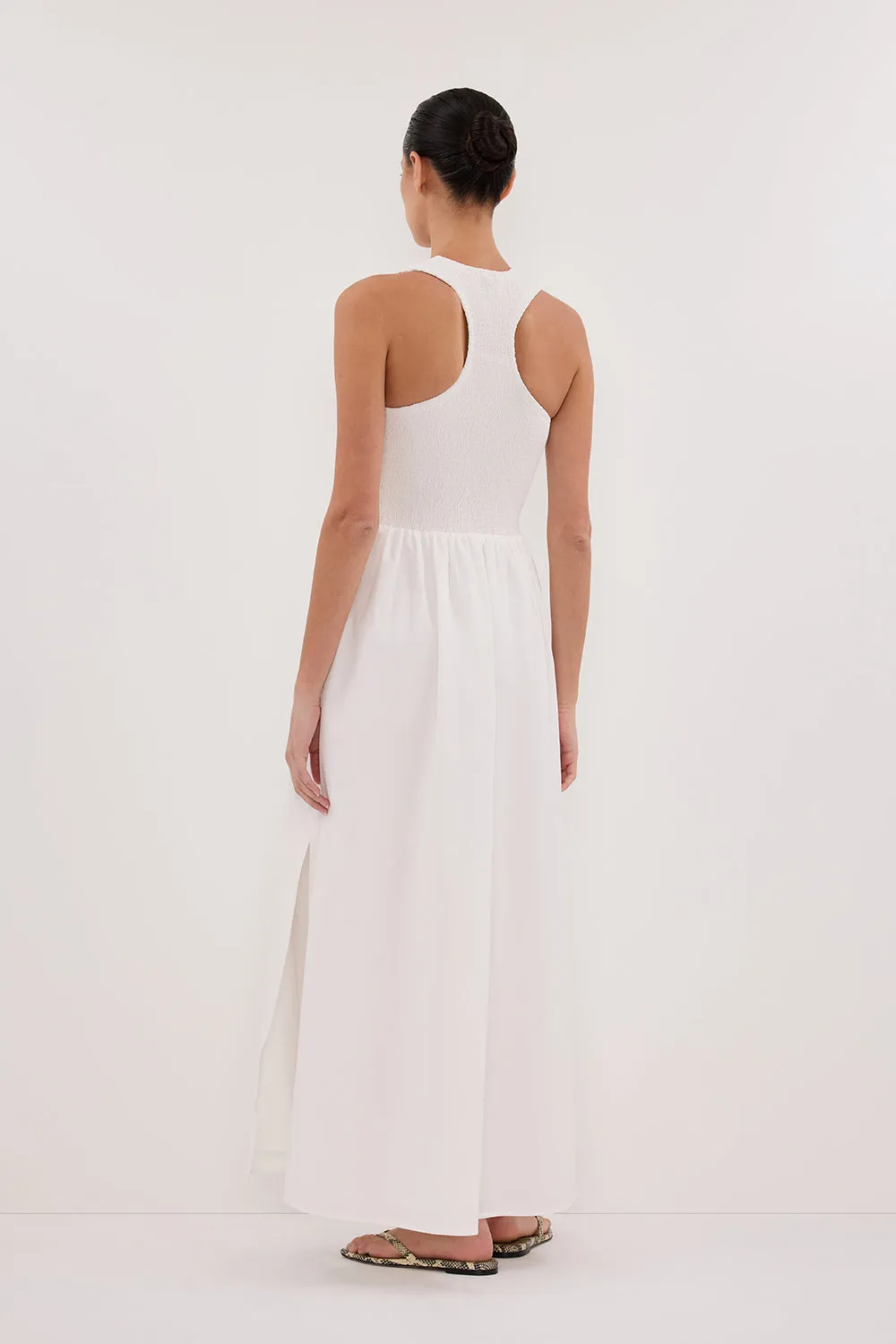 FLORENCE WHITE SLEEVELESS COTTON MIDI DRESS sold by Dissh product image thumbnail 4