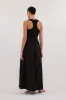 FLORENCE BLACK SLEEVELESS COTTON MIDI DRESS sold by Dissh