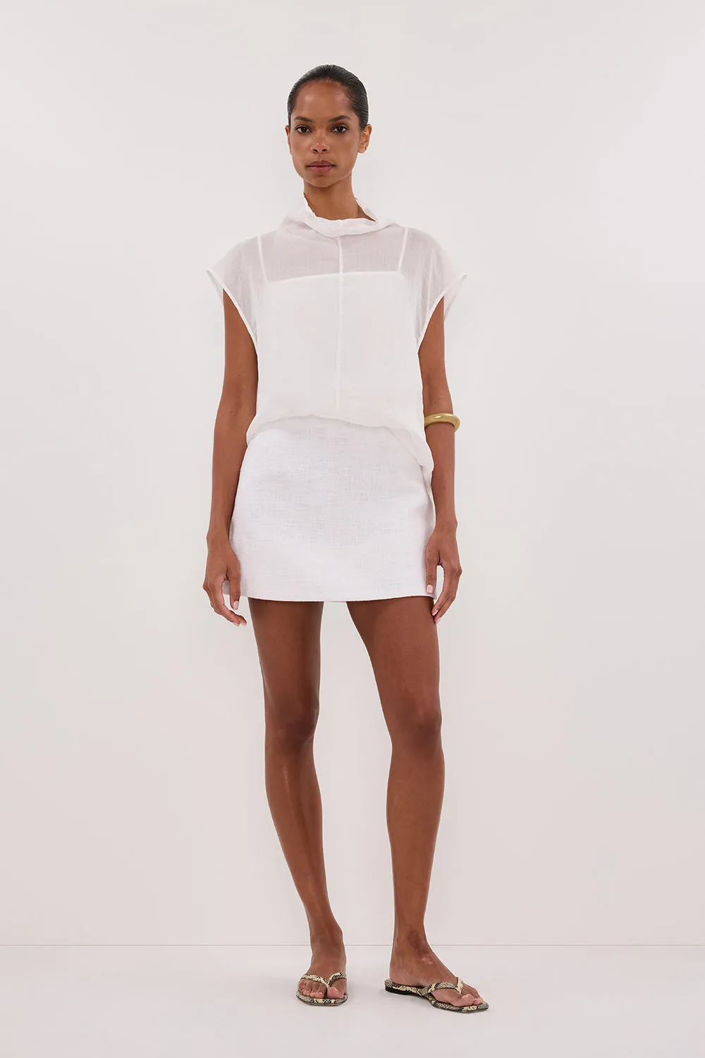 NIEVE WHITE MINI SKORT sold by Dissh