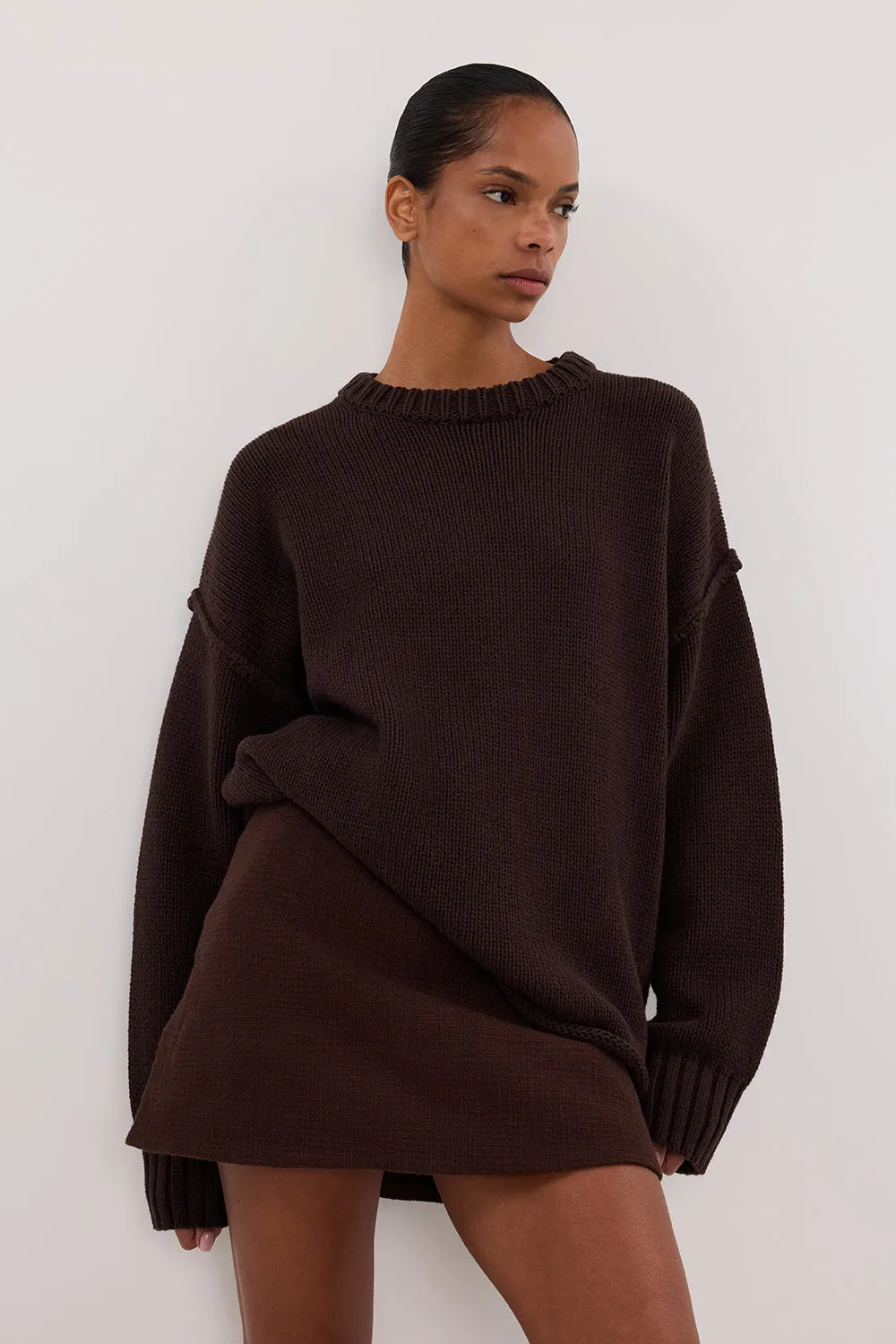 NIEVE CHOCOLATE MINI SKORT sold by Dissh