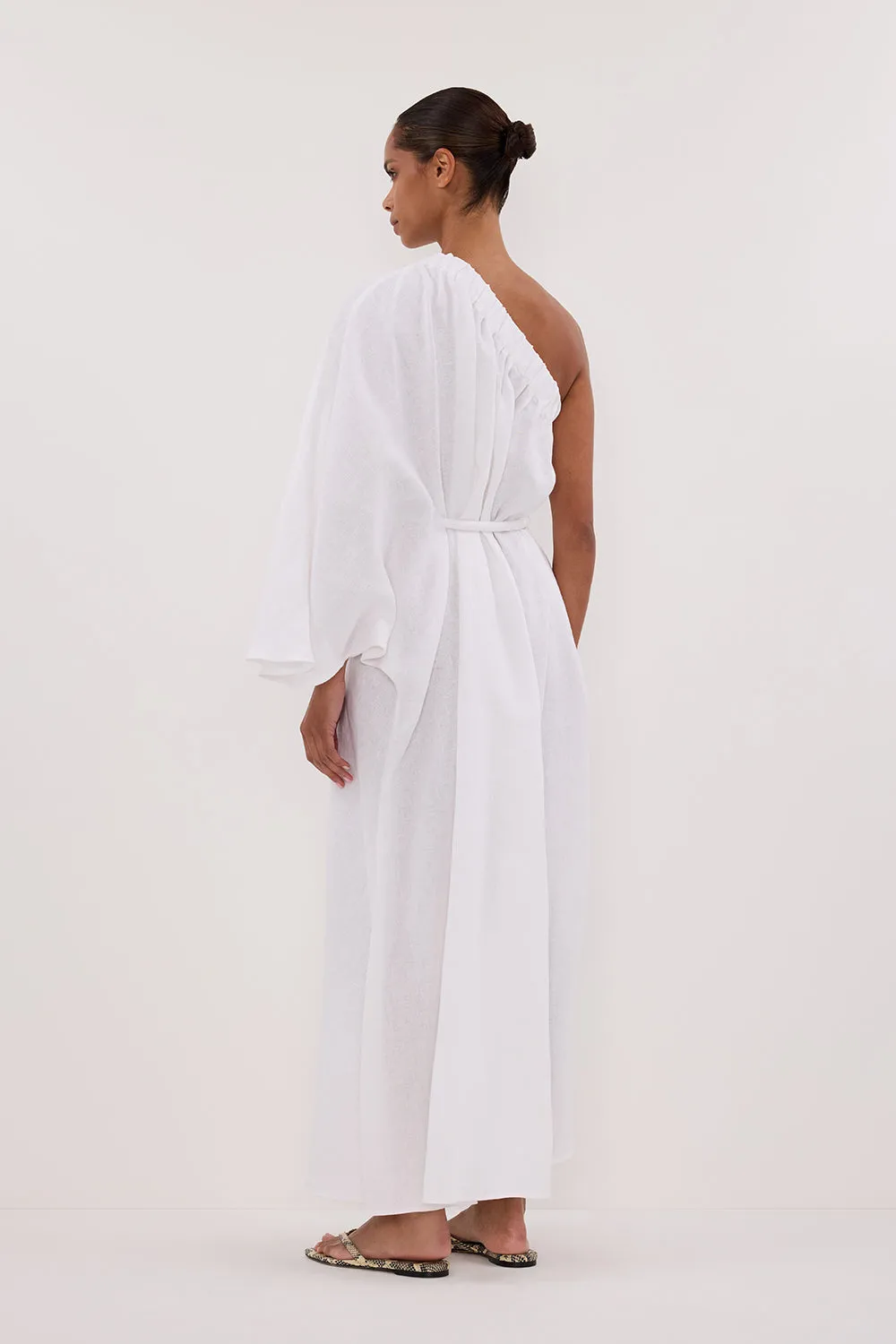 SALLY WHITE LINEN MIDI DRESS sold by Dissh product image thumbnail 4
