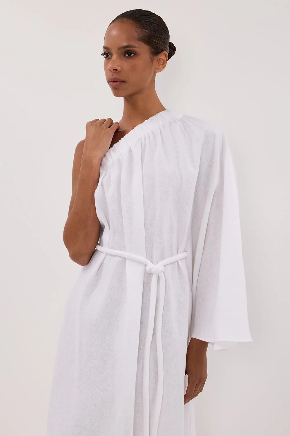 SALLY WHITE LINEN MIDI DRESS sold by Dissh product image thumbnail 2