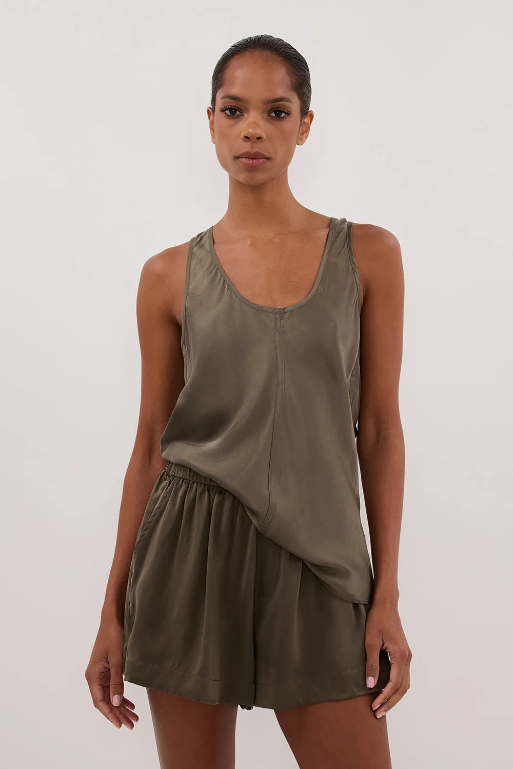 ISLA OLIVE SILK SHORT sold by Dissh product image thumbnail 2