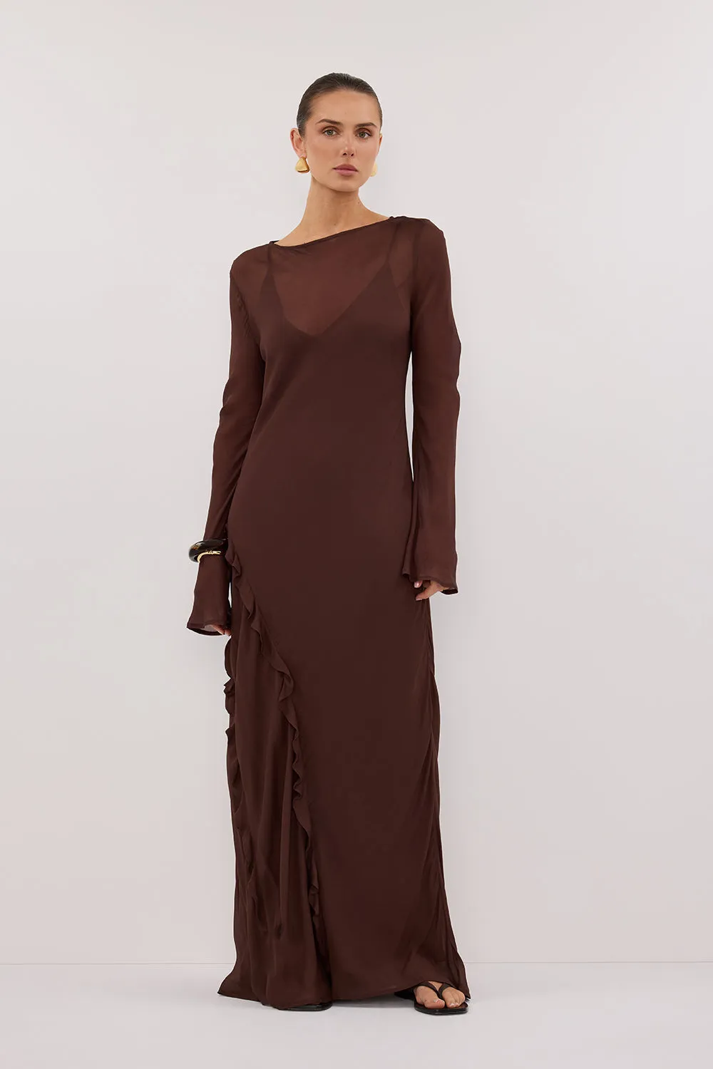 MARISSA CHOC LONG SLEEVE MAXI DRESS sold by Dissh product image thumbnail 2