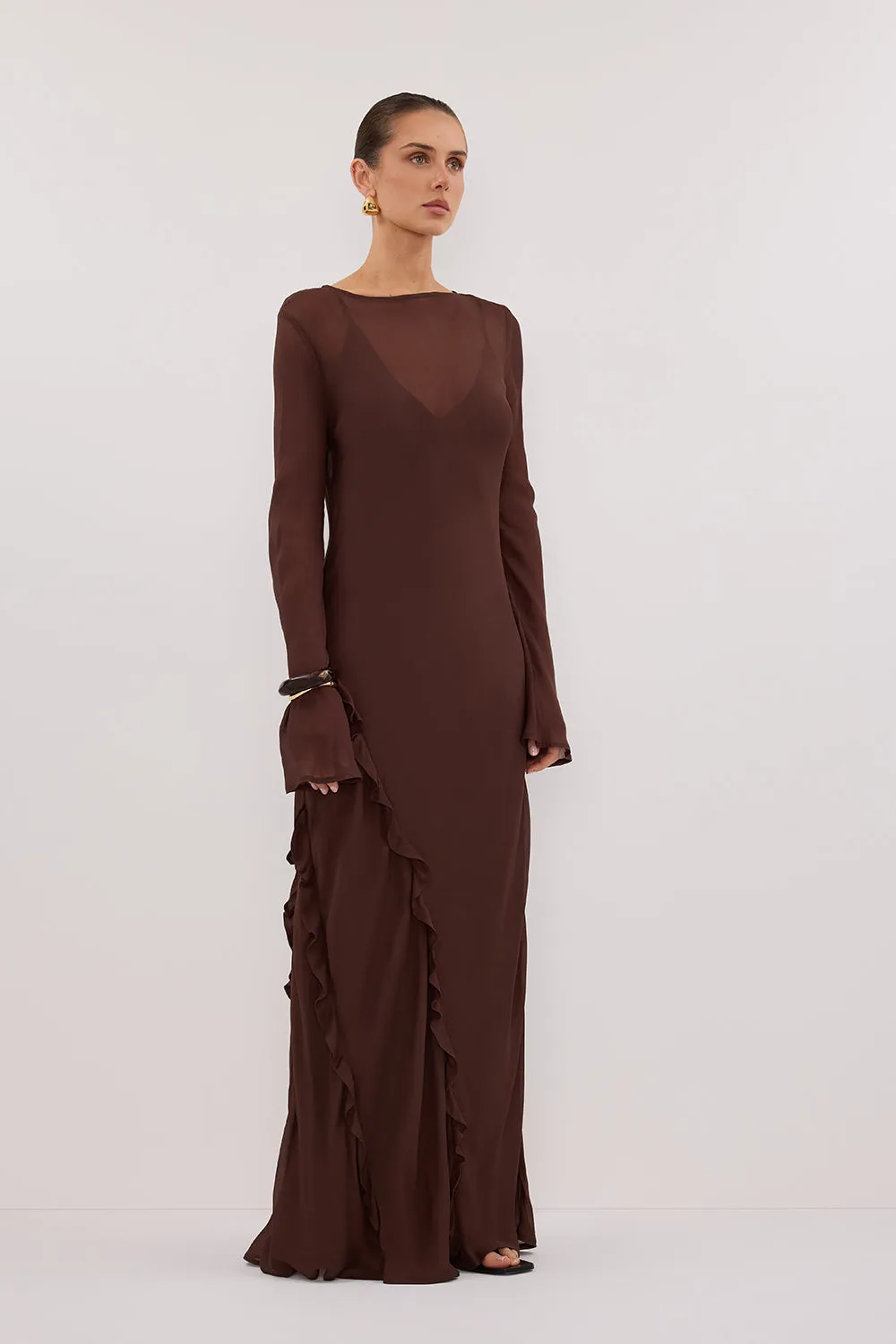 MARISSA CHOC LONG SLEEVE MAXI DRESS sold by Dissh product image thumbnail 4